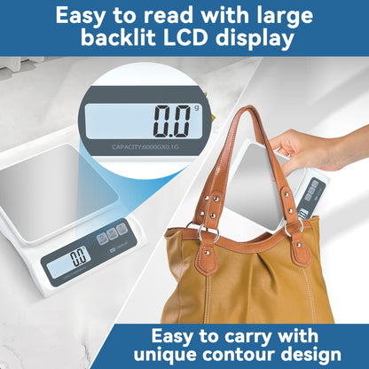 CYBERGIANT 13lb/0.1g Precision Digital Food Scale - Meal Prep Kitchen Baking & Espresso Coffee - Gram Scale with Stainless Steel Platform & LCD Display