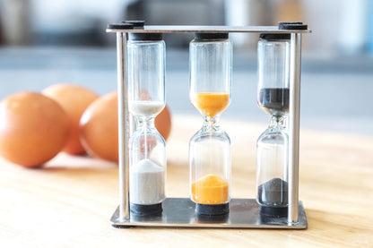 MasterClass Hourglass Triple Sand Timer, Soft Medium Hard-Boiled Eggs, Stainless Steel, 3,4,5 Minutes