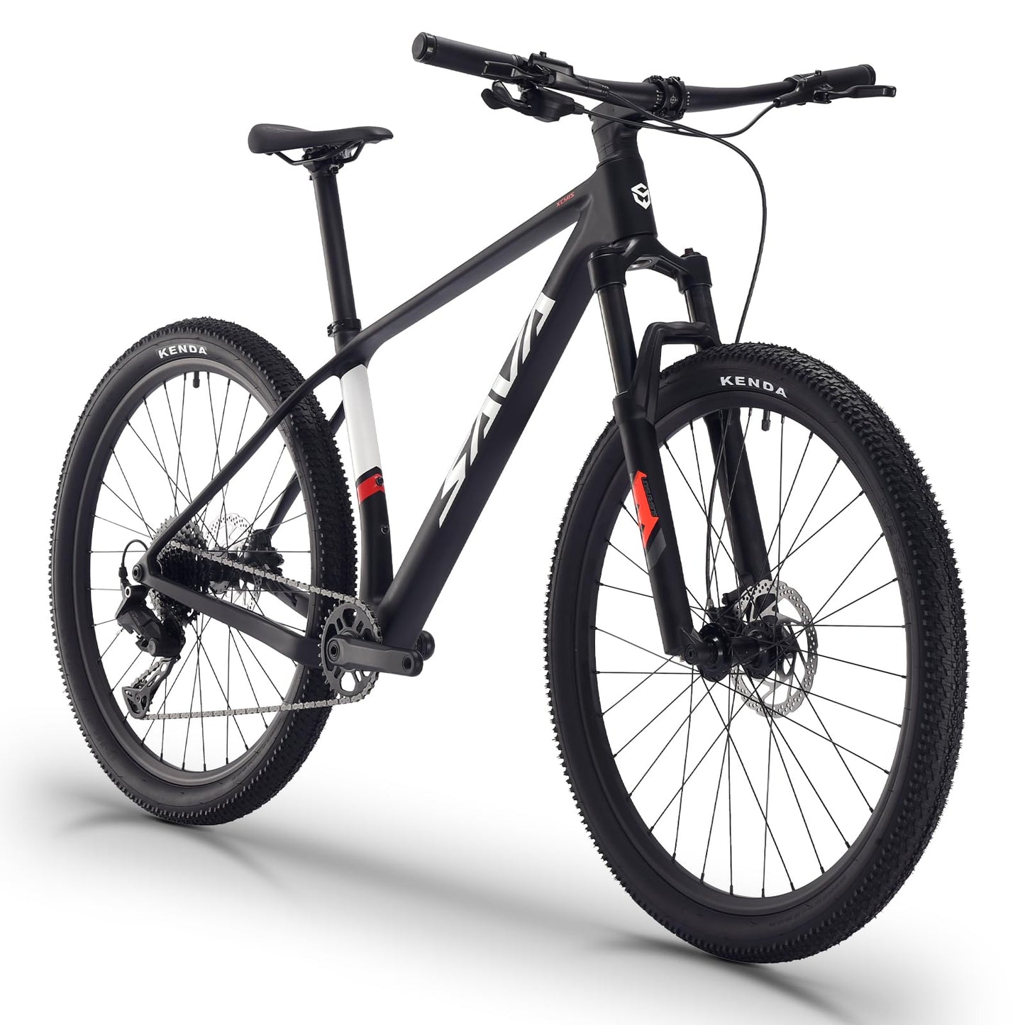 SAVADECK Carbon Fiber MTB with U6000 10 Speed Shift Groupset, Hydraulic Disc Brake with MT200 Break System (Midnight Black, 29 * 17)