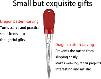 Wicker Repair Tool, Stainless Steel Prying Tool with Silicone Handle Cover for Rattan/Wicker Furniture Fix