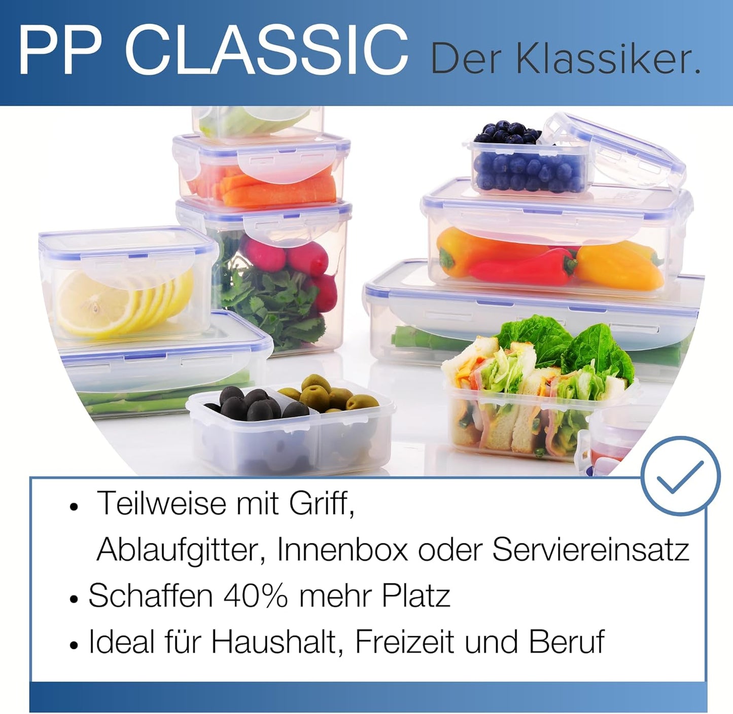 LOCK & LOCK Easy Essentials Food Storage Containers, BPA Free, Rectangle, 37 oz for Pasta, Clear