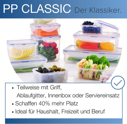LOCK & LOCK Easy Essentials Food Storage Containers, BPA Free, Rectangle, 37 oz for Pasta, Clear