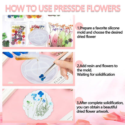 210 Pcs Dried Pressed Flowers for Resin, Dried Pressed Flowers for Crafts, Bulk Natural Dried Flowers Kit with DlY Butterfly Stickers&Tweezers for Resin Molds, Candles, Soap,Jewelry Making, Art Crafts