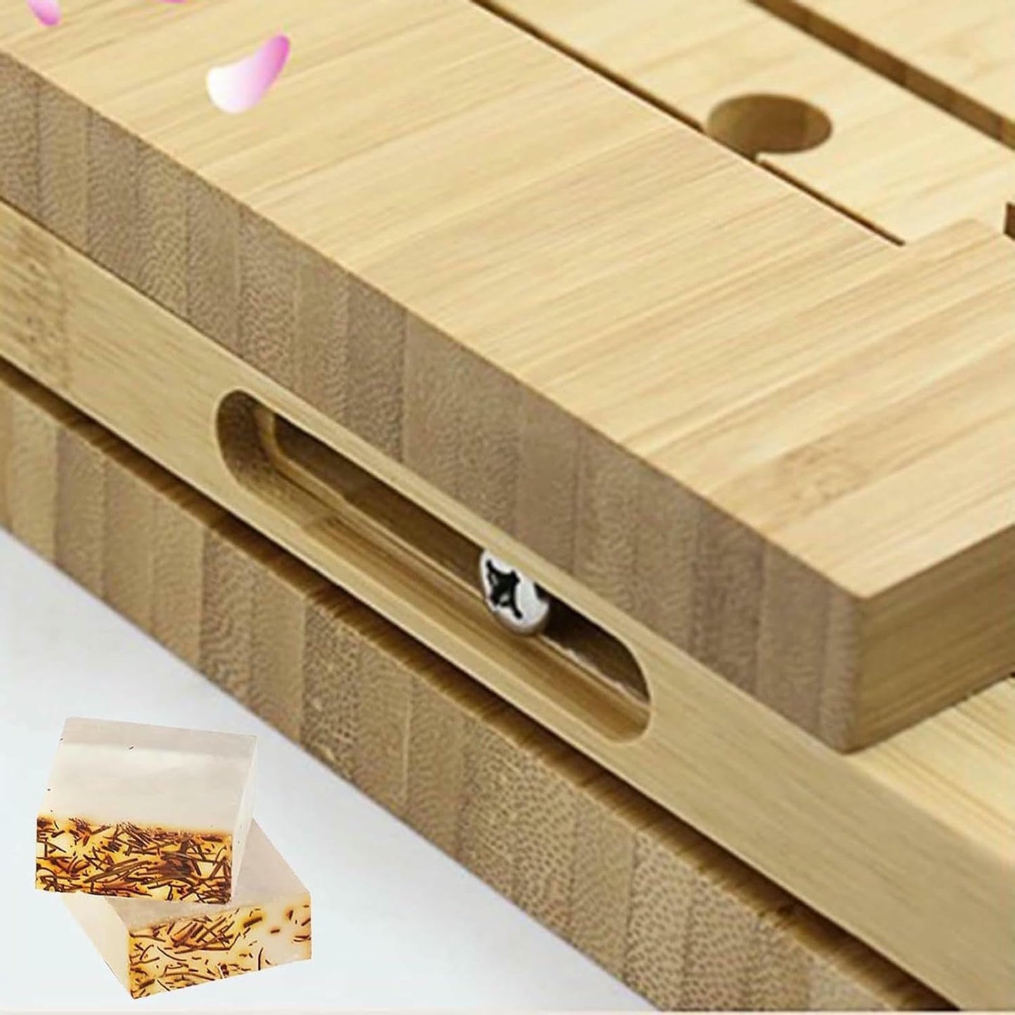 Wooden Handmade Soap Slicer, Bamboo Soap Cutter with Storage Bag, Stable and Cutting Evenly for DIY Enthusiast, Soap Maker