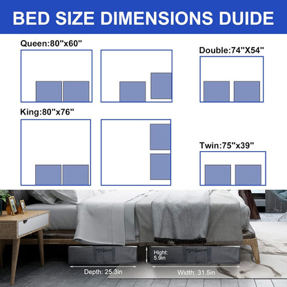 Surblue Under Bed Shoe Storage Organizer, Underbed Shoes Closet Storage Solution, Fits 12 Pairs