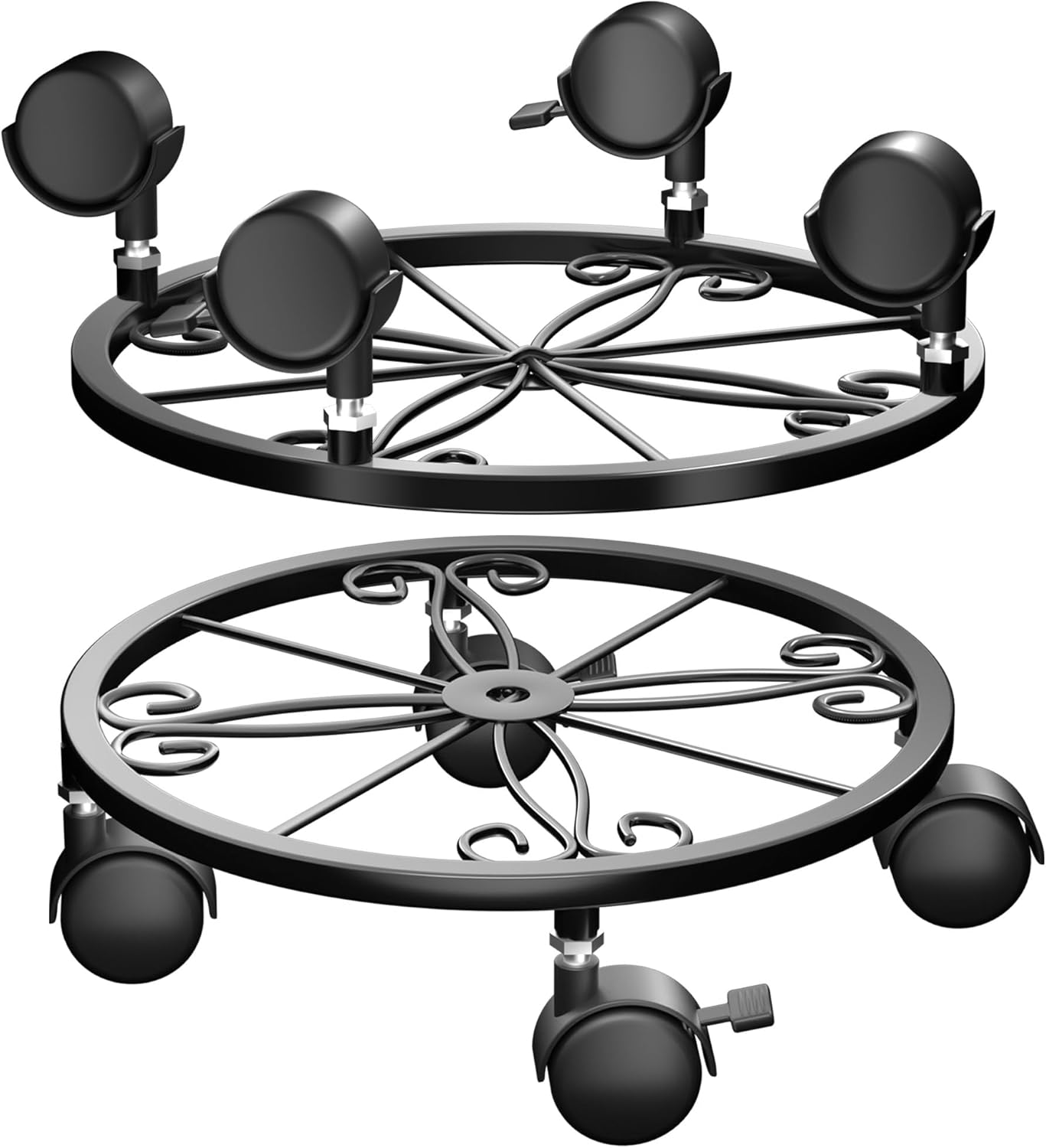 Chinpakden 10.24" 360 2 Pack. Plant Caddy with Wheels - Plant Stand with Wheels, Lockable Plant Rollers Plant Dolly