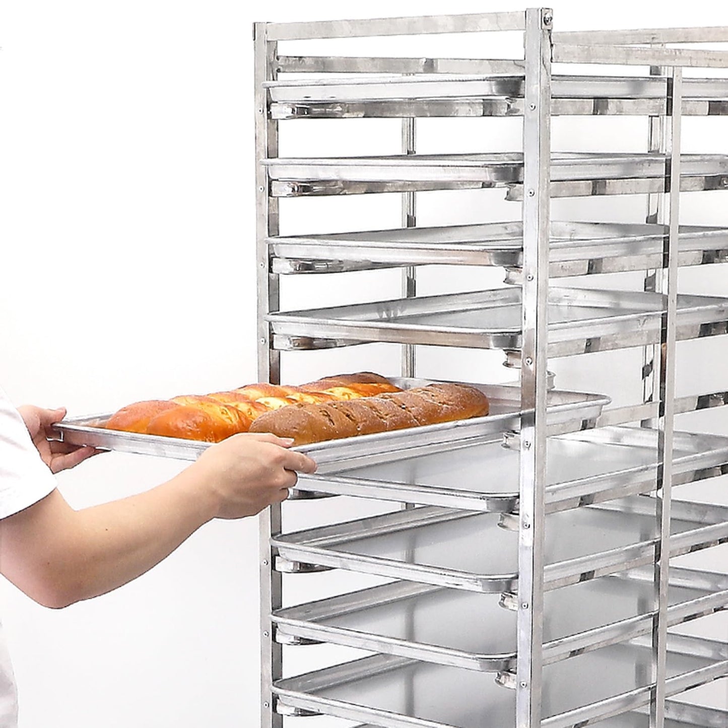 Quick Rack for Baking Pans,Heavy-Duty Bread Pan Baking Rack with Wheels, 6-Tier Rolling Rack for Home & Commercial Use, Sturdy Flat Casters, 80x46.5x60cm - Ideal for Bakeries & Kitchens