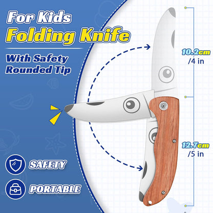 TIVOLI Kids Pocket Knife Folding Knife Safety Knife for Kids, Designed for Children's Outdoor Camping with Hanging Holes