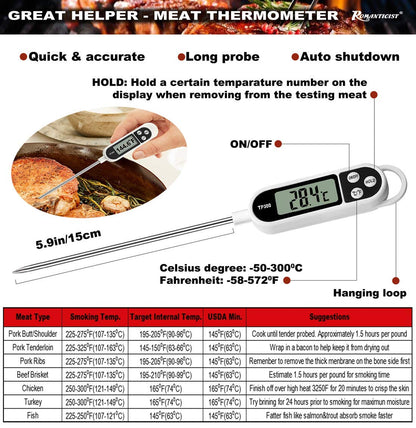 ROMANTICIST 28pcs BBQ Accessories Set with Thermometer - The Very Best Grill Gift on Birthday Wedding - Heavy Duty Stainless Steel Grill Set in Case for Outdoor Cooking Camping Grilling Smoking