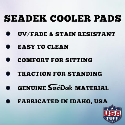USATuff SeaDek EVA Mat Cooler Pad fits YETI 65 Tundra | Peel & Stick Application | Non Slip Comfort Accessories - US Flag (Black-StormGray)
