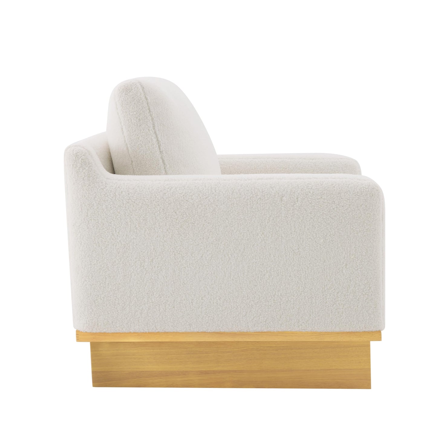 Christopher Knight Home Modern Minimalist Accent Chair with Solid Wood Frame Soft Cushions Spacious Seat Living Room Bedroom Reading Chair, White