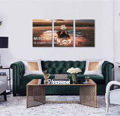 KAWAHONE Canvas Painting Wall Art, Grind Hustle Execution Motivational Wall Art Decoration Posters Prints for Living Room Bedroom, Office Decor, Gallery-Wrapped Canvas Art Set Framed Ready to Hang