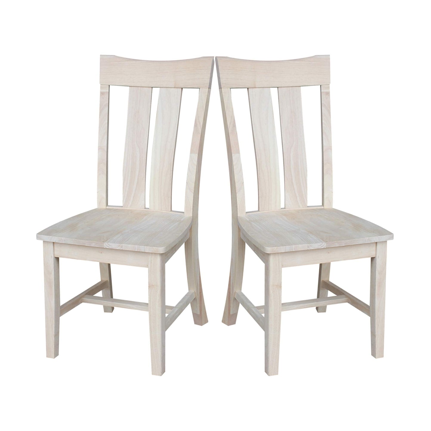 Set of Two Ava Dining Chairs, Unfinished