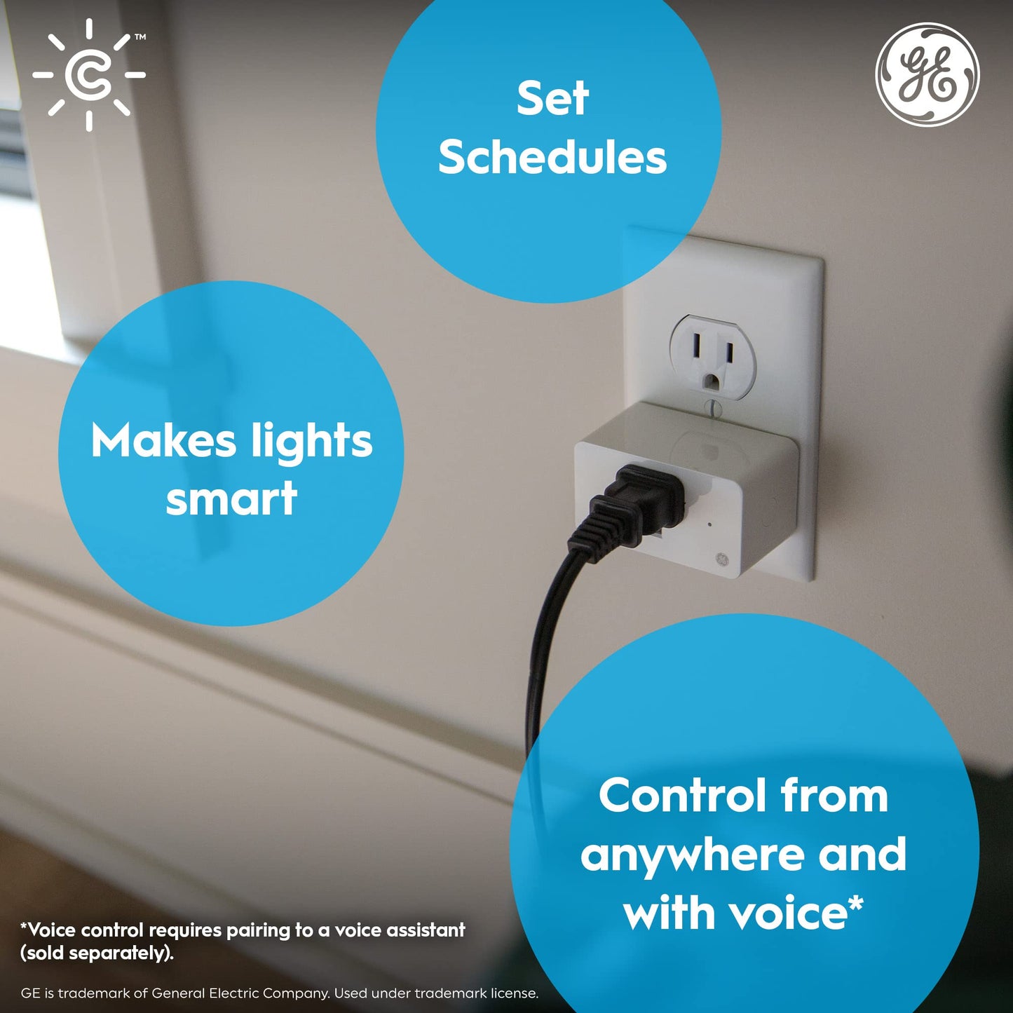 Cync Indoor Smart Plug, WiFi Outlet Socket, Voice Control Outlet, Matter Compatible, Compatible with Alexa and Google Home (3 Pack)