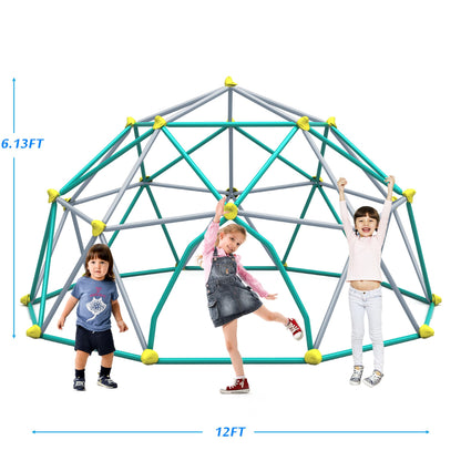 Merax 12FT Climbing Dome, Outdoor Dome Climber for Kids 3-10 Supporting 1000 lbs, Easy Assembly Playground Jungle Gym Backyard Play Equipment
