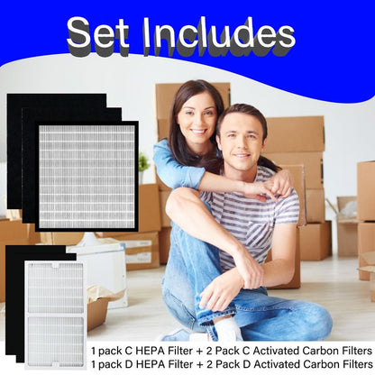 IAP-10-280 Replacement Filter for Idylis IAP-10-280 Air Purifier, Include 1C + 1D HEPA and 2C + 2D High Efficiency Carbon Filter