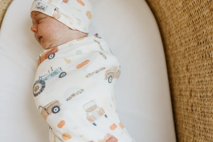 Copper Pearl Large Premium Knit Baby Swaddle Receiving Blanket Hayride
