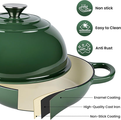 500F, 6 Dutch Oven for Bread Baking, Bread Oven, Enameled Cast Iron Dutch Oven, Bread Pot with Dome Lid, Oven Safe up