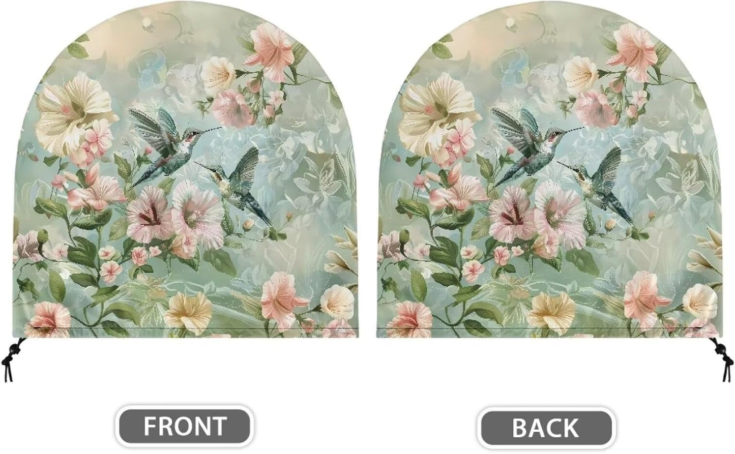 Hummingbird Hibiscus Print 24" Fan Cover, Industrial Fan Protection Cover for Wall Mount, Outdoor Waterproof