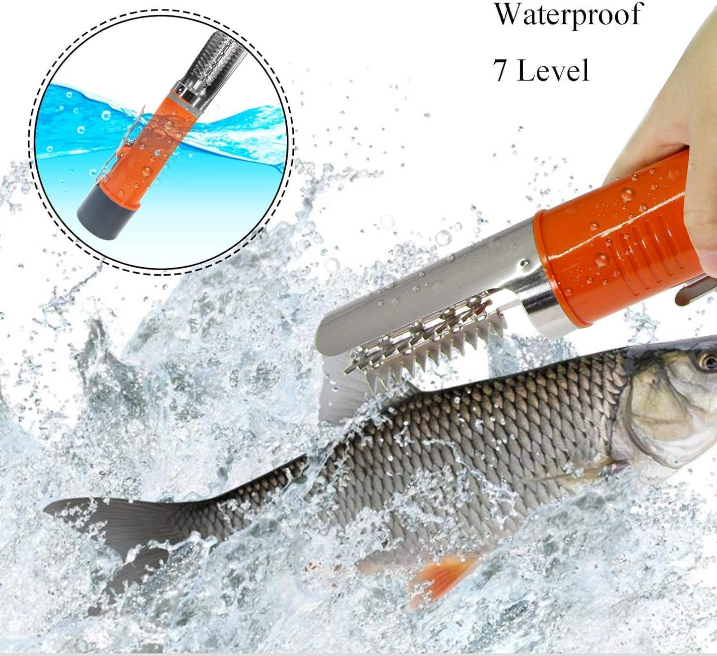 Powerful Electric Fish Scraper, Cordless Fish Scaler Cleaner, Automatic Fish Scale Remover with Manual Scaler