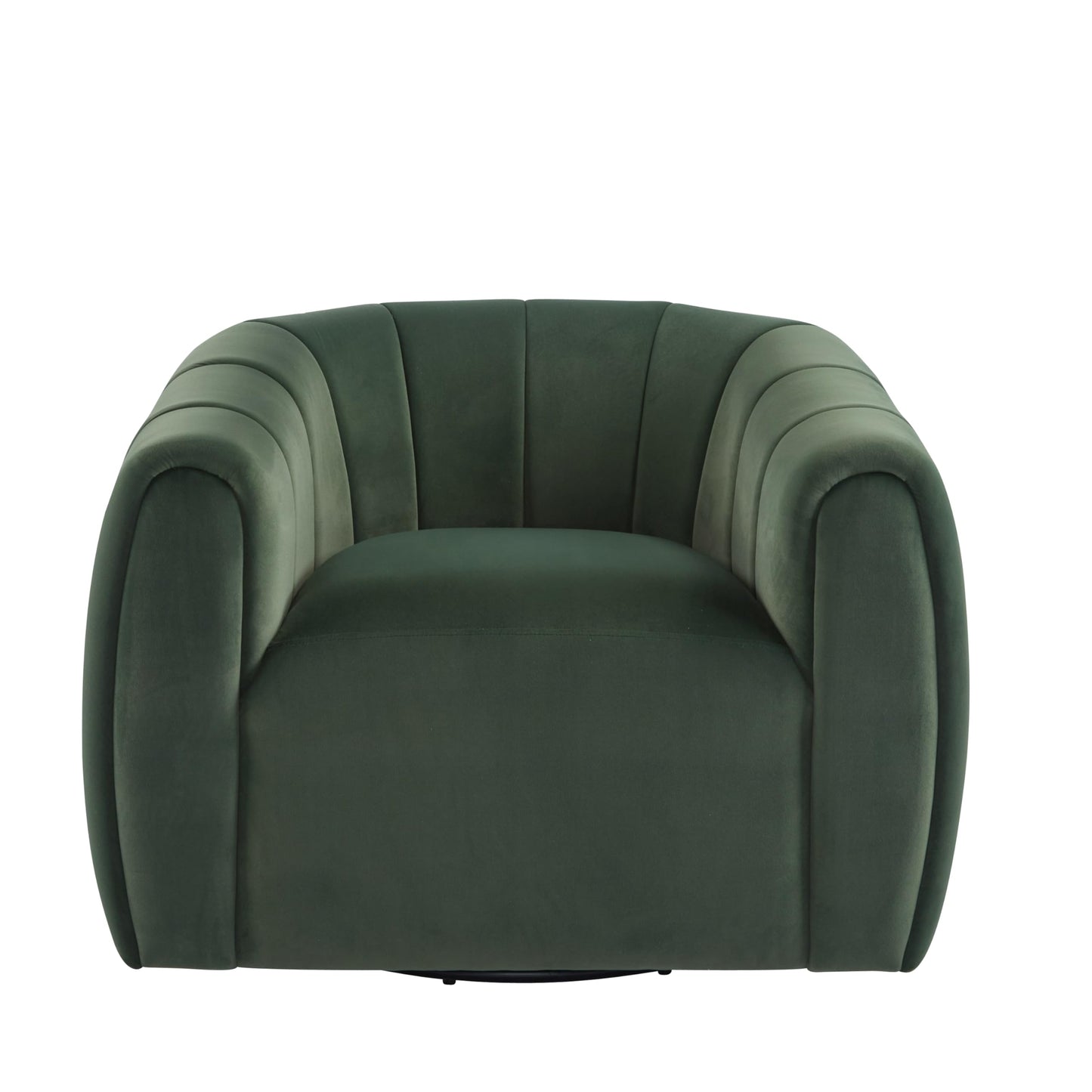 Christopher Knight Home Monroe Velvet Swivel Club Chair,Armchair with 360-Degree Rotation,Upholstered Barrel Swivel Sofa Chair for Living Room/Bedroom,Tufted Back,Thick Cushion, Iron Base, Olive Green