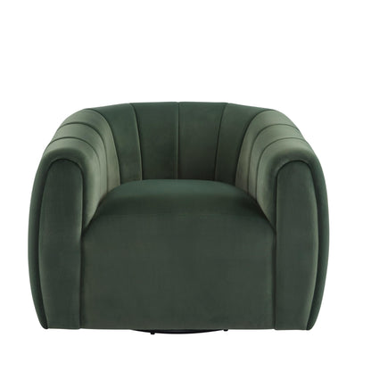 Christopher Knight Home Monroe Velvet Swivel Club Chair,Armchair with 360-Degree Rotation,Upholstered Barrel Swivel Sofa Chair for Living Room/Bedroom,Tufted Back,Thick Cushion, Iron Base, Olive Green