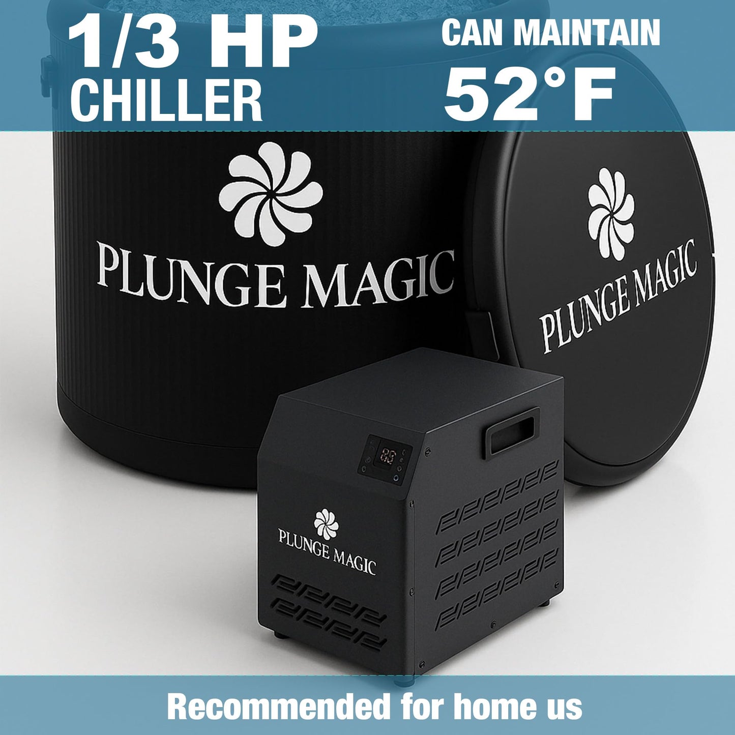 Plunge Magic M3 Smart Cold Plunge Chiller for Ice Baths 1/3HP | Precise Temperature Control | Mobile App Control | Quick 5-Minute Setup | Energy-Efficient | Boost Recovery, Sleep, & Fat Loss