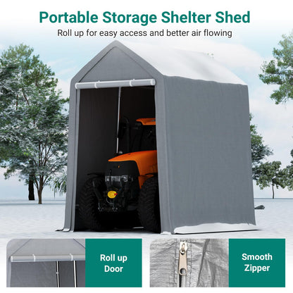 12×12 ft Outdoor Storage Sheds, Portable Storage Shelter Shed with Roll up Zipper Doors, Waterproof Outside Utility Shed Garage Tent for Motorcycle, Bicycles and Camping Tools