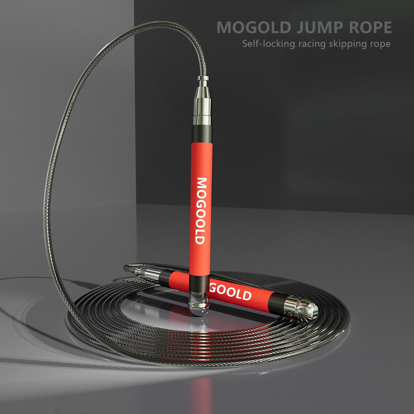 2-in-1 Speed Rope: 2mm for Boxing/MMA & 3mm for CrossFit - Tool-Free Adjustable Cable System with Dual Bearings - Sweatproof Hybrid Grip for High-Intensity Training