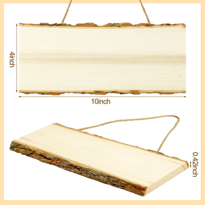 Novabright 12 Pack Blank Wooden Signs Wood Planks 4 x 10 x 0.42 Inch Rectangle Plaque for Crafts Burning Carving