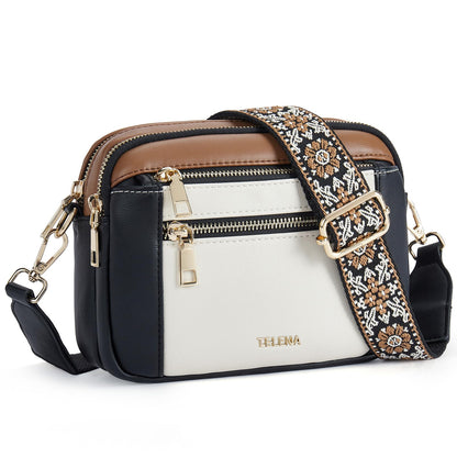 Telena Small Crossbody Bags For Women Vegan Leather Crossbody Purse With Adjustable Wide Strap For Daily Life