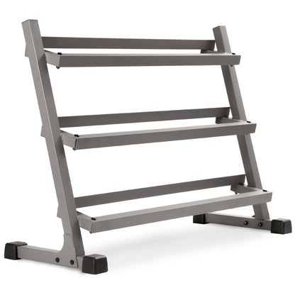 XMARK 3-Tier Dumbbells Weight Storage Rack, Holds 5-50 Pound Hex Dumbbells Weight Set (10 Pairs Capacity)