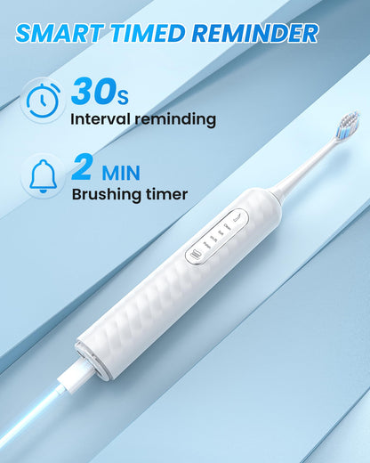 Electric Toothbrush with Water flosser, 3 in 1 Teeth Cleaning Kit with 7 Modes, Electric Toothbrush and flosser Combofor Adults, Water Flosser Portable for Travel and Home (Black)