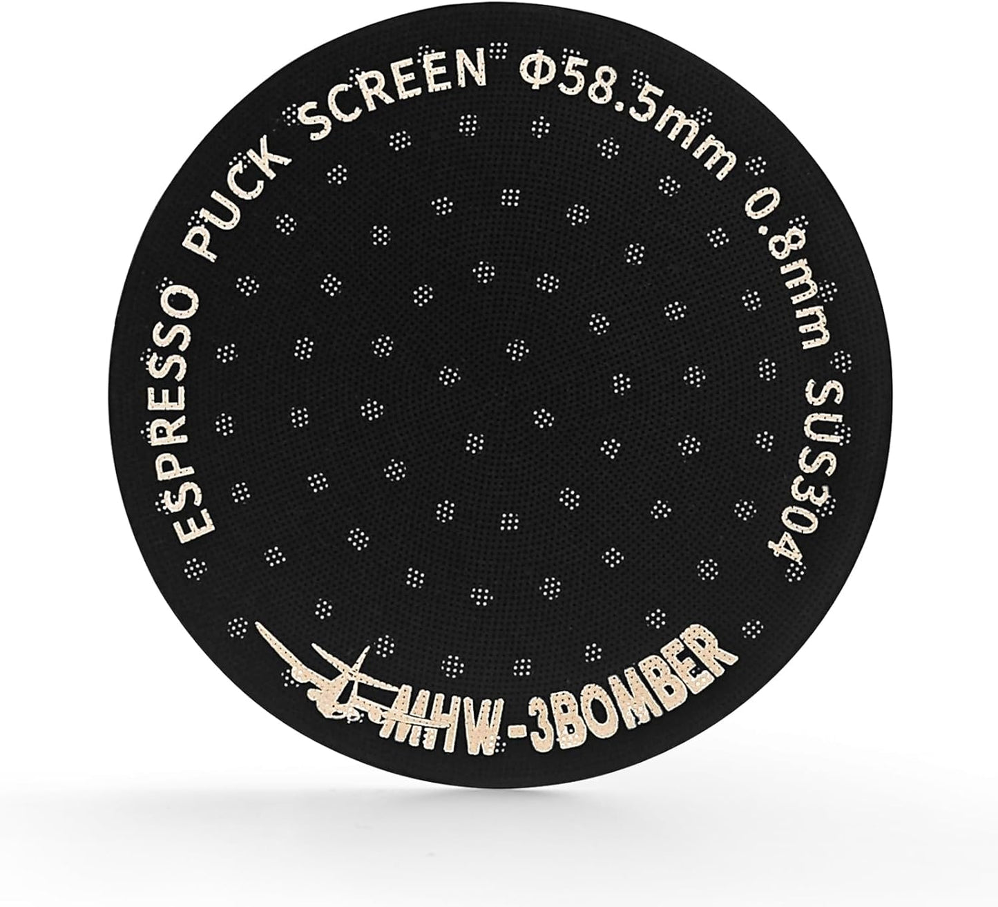 MHW-3BOMBER 58.5mm Espresso Puck Screen, Reusable Metal Espresso Filter for 58mm Portafilter Basket, Black FG5588