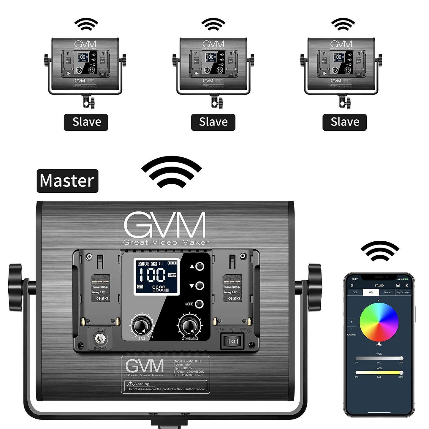 GVM RGB LED Video Light, Photography Lighting with APP Control, 1000D Video Lighting Kit for YouTube Studio, 3 Packs Led Panel Light, 3200K-5600K, 8 Kinds of The Scene Lights, CRI 97