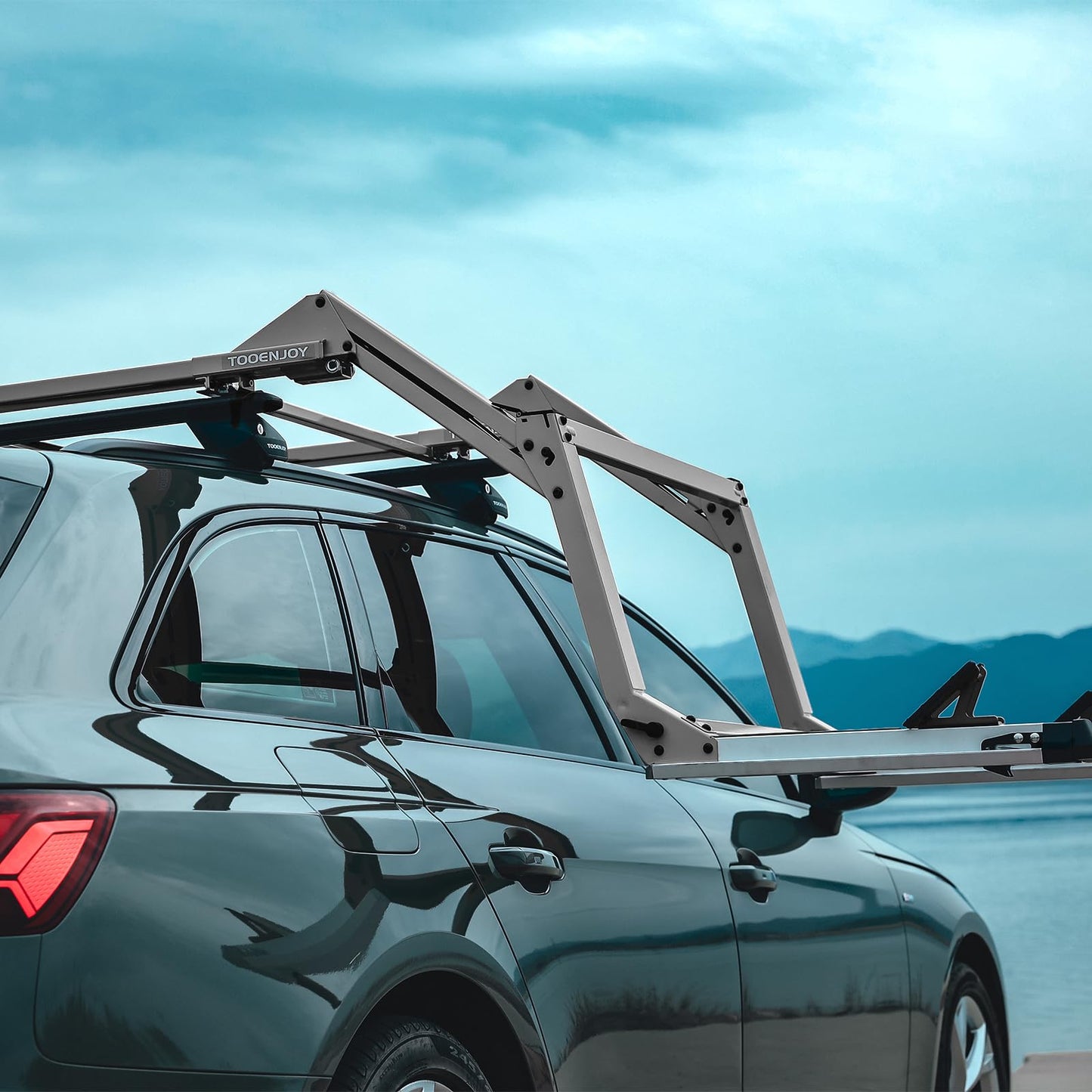 TOOENJOY Heavy-Duty Kayak Lift Assist Roof Rack, 100 LBS Capacity Kayak Canoe Rooftop Loader, Elevating Assist System for Easy Loading
