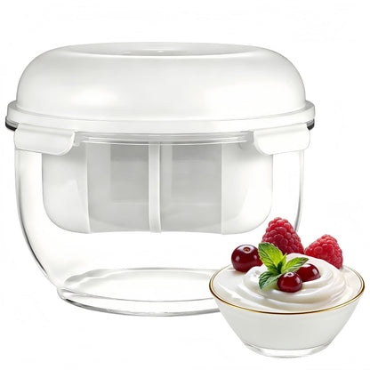 Yogurt Strainer with Spring-[2.2QT/0.56GAL] Large Capacity, [1.16QT/0.29GAL] Filter Volume, 304 Stainless Steel Mesh Yogurt Maker, BPA-Free Detachable Greek Yogurt Strainer for Homemade Thick Yogurt