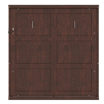 Full Murphy Bed Space-Saving Wall Bed, can be Folded into a Cabinet Bed for Multipurpose Guest Room or Home Office, Espresso