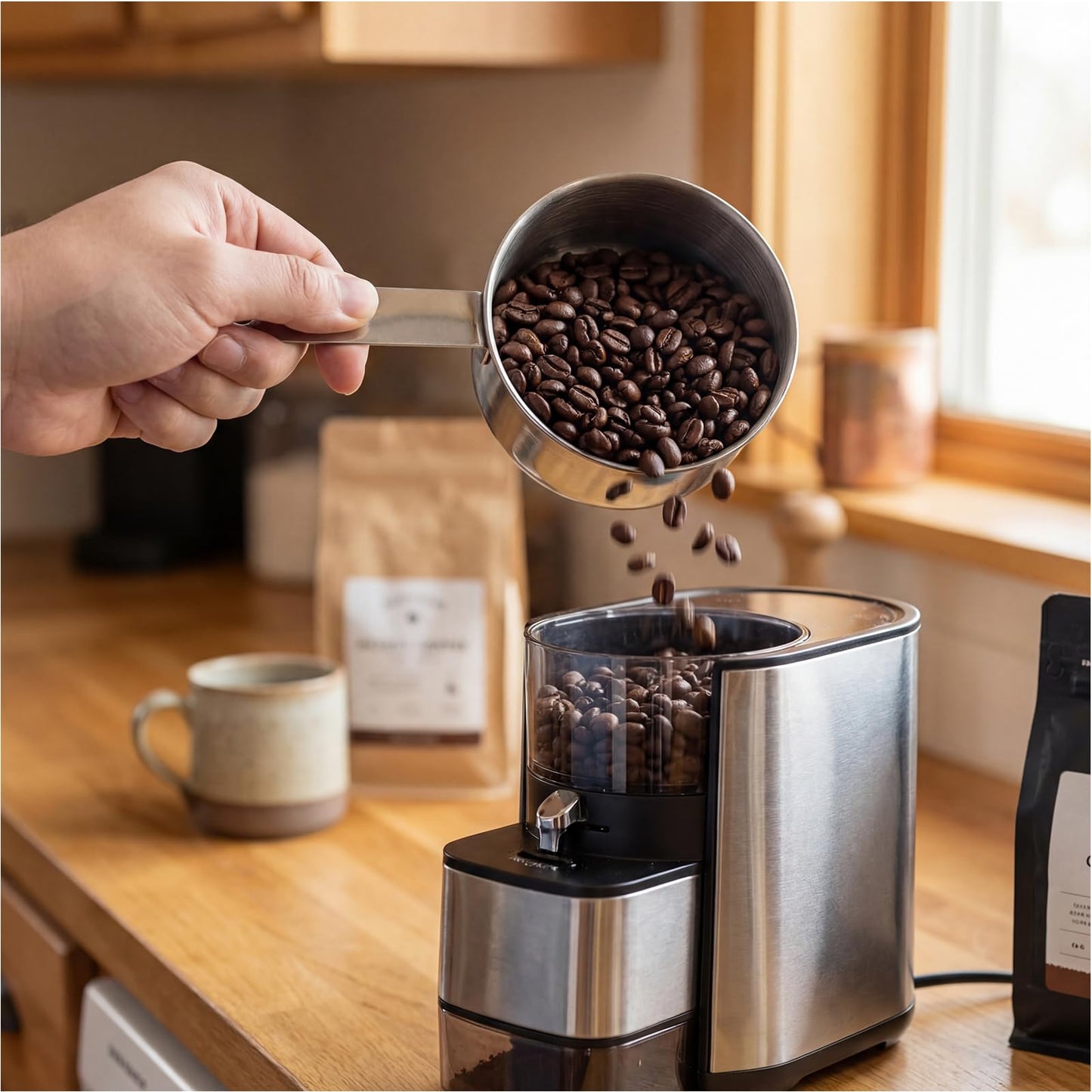 Ashmacdo 4Pcs 1 Cup Measuring Cup,Stainless Steel Measure Cups Metal Scoops for Wet and Dry Ingredients, Great Kitchen Gadgets for Cooking (1 Cup)