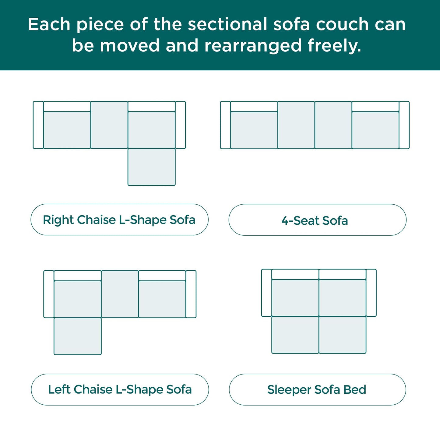 Acanva Corduroy Convertible Modular L Shaped Sectional Sofa, 4 Seater Free Combination Corner Couch, Convertible to DayBed, Wide Loveseat with Moveable Ottomans for Small Spaces, Sleeper Bed, Yellow