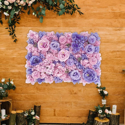 GOUZIBHD Artificial Flower Panel for Wall Backdrop, Flower Wall Panels, 16 X 24 Inch Flower Wall Mat, Faux Flower Wall Background for Wedding Home Decor Party Photo(Size:6PCS)