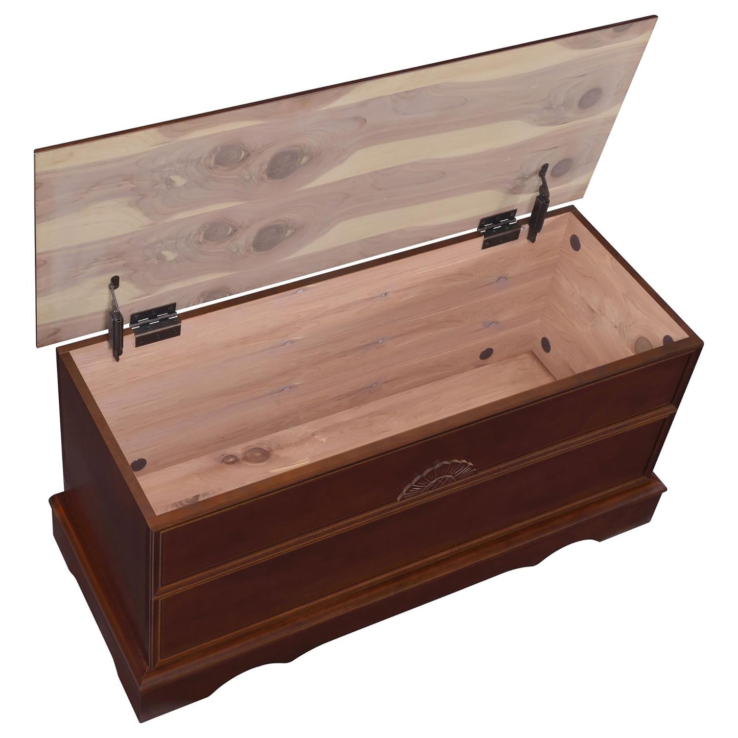 Generic Traditional Rectangular Cedar Chest, 22"H x 40"W x 21"D, Brown, Storage-Chest