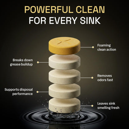 Garbage Disposal Cleaner and Deodorizer | 24 Pack | Kitchen Sink Cleaner Tablets | Eliminates Odor | Fights Grease & Buildup | Foaming Scrub Action | Citrus Fresh | 1 Year Supply | Zyro