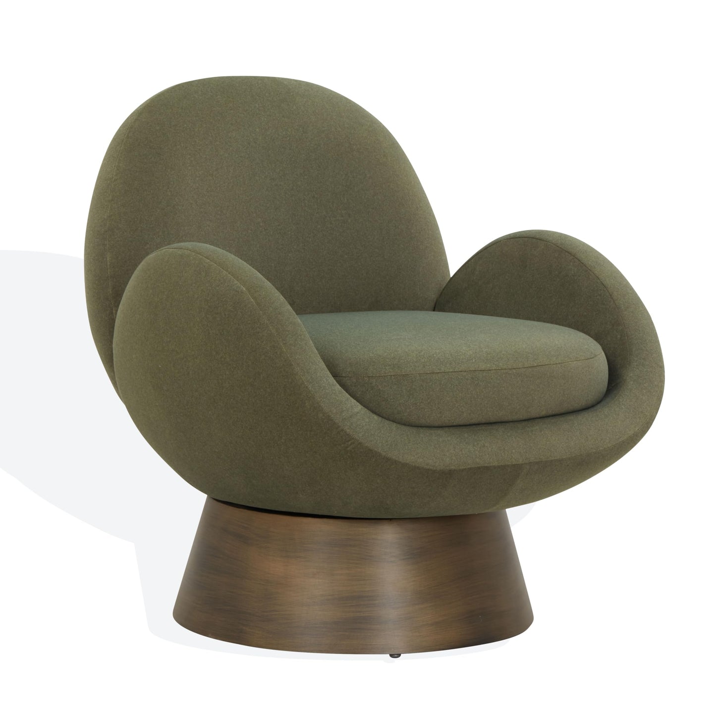 SAFAVIEH Couture Collection Paolini Olive Green & Antique Gold Metal Base Accent Chair