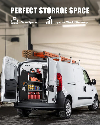 MELIPRON Cargo Van Roof Ladder Rack Fit for RAM ProMaster City 2015-2024 3 Crossbars