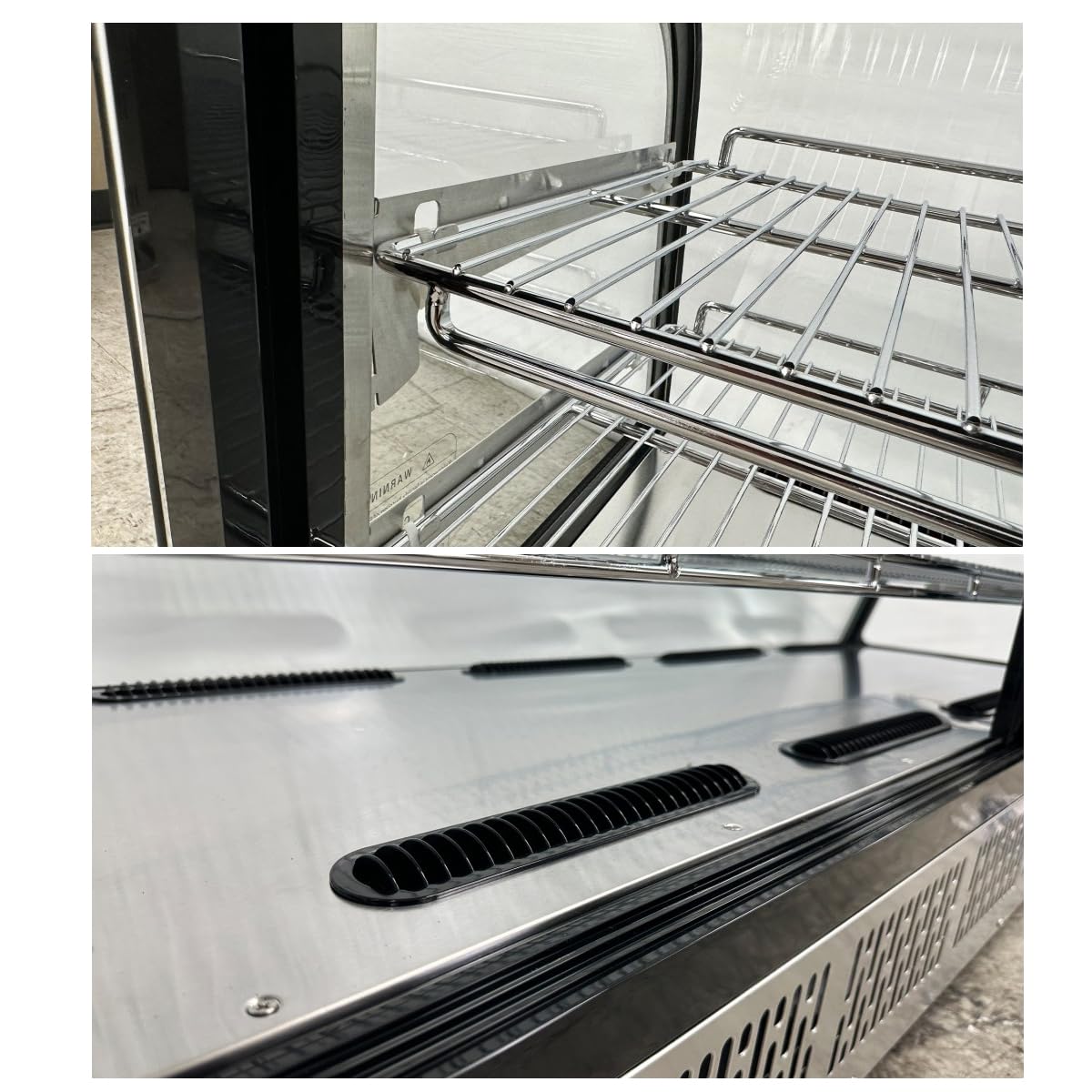 Bakery Display Cooler Countertop Refrigerated Case Desktop Vertical 28 ins Commercial Restaurant Pastry Deli Stainless Steel Base Curved Glass NSF Food Cooler CW120720