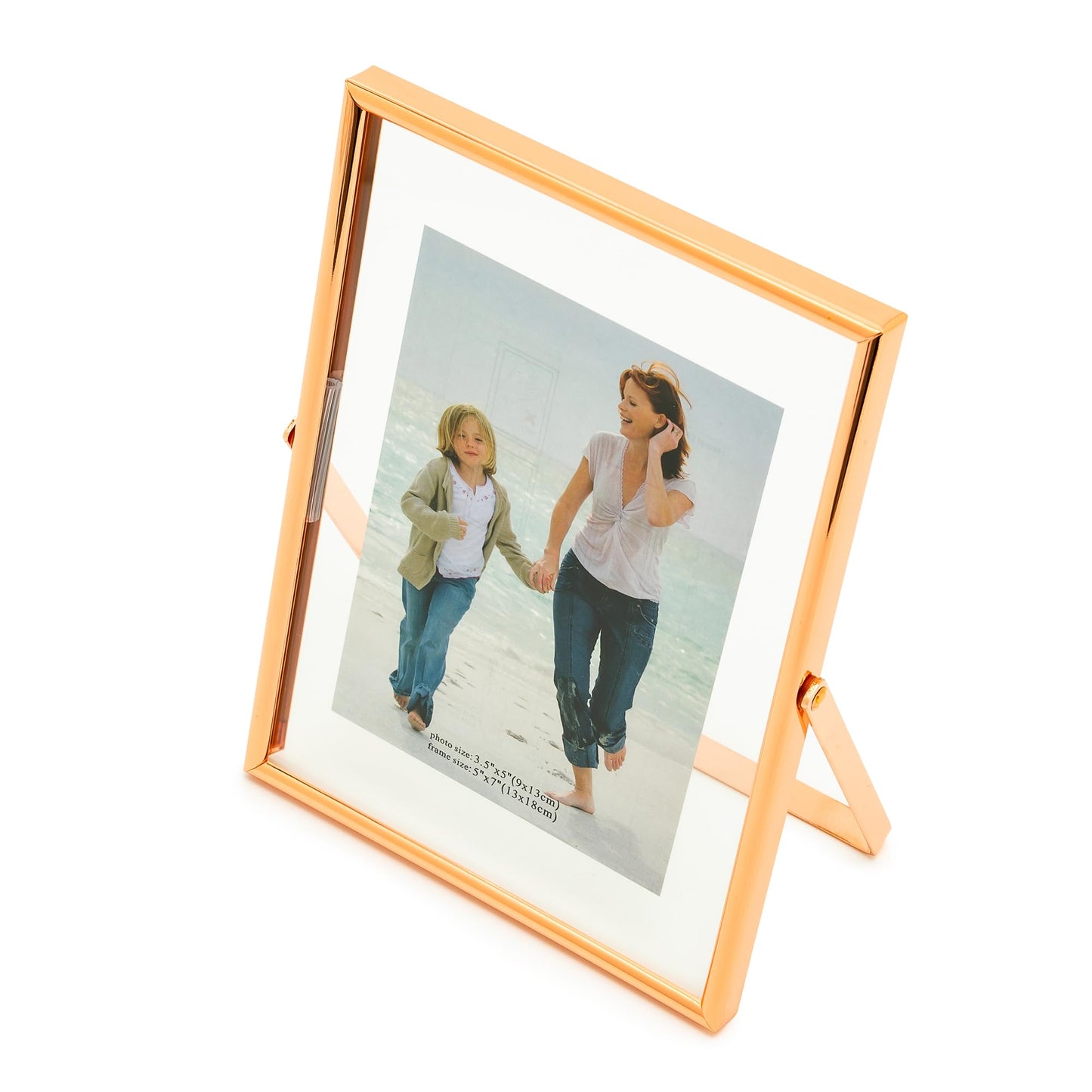 Calculs Rose Gold Floating Frame Vertical Shelf Picture Frame Tabletop Rose Gold Sign Photobooth Place Card/Menu Holder for Wedding, Party, Ceremony or Home Décor