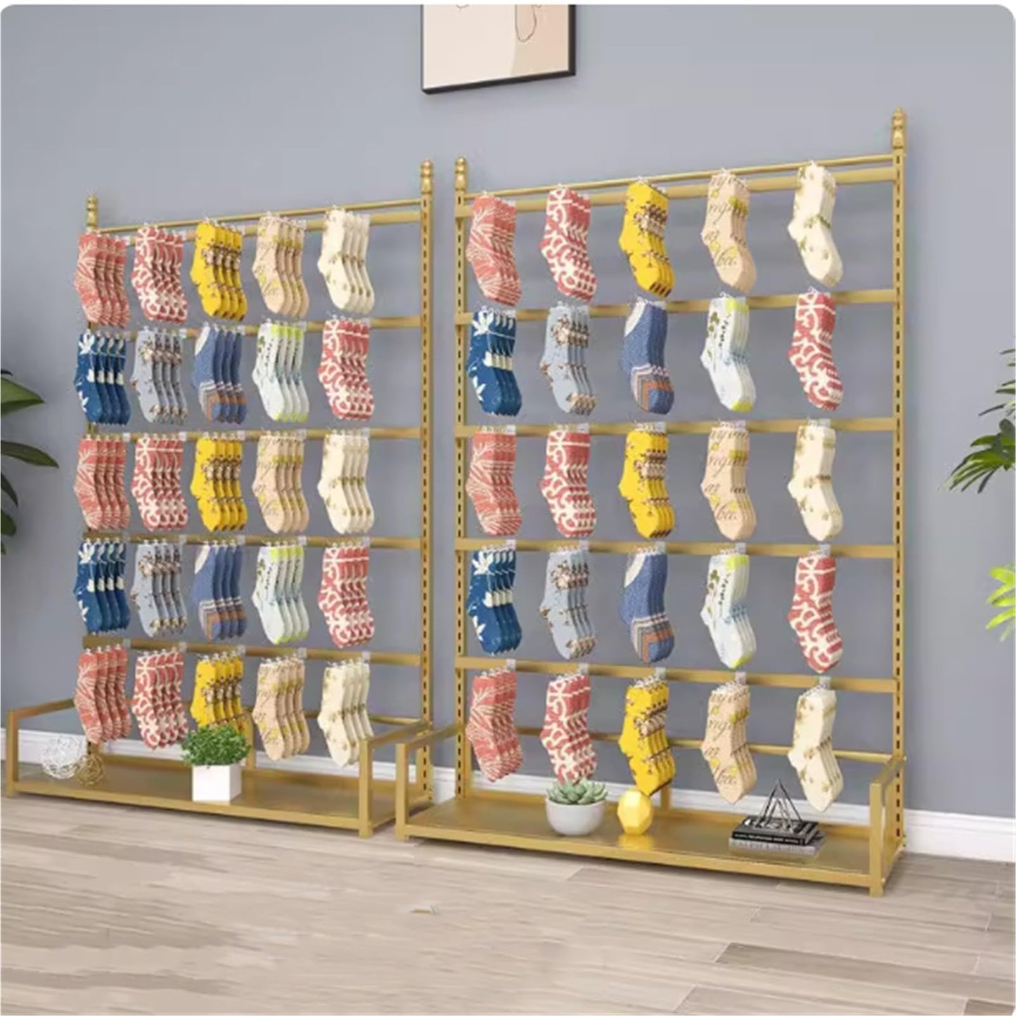 Metal Underwear Display Stand, Large Capacity, Lingerie Garment Rack, Retail Sock Show Shelves, Commercial Clothing Store Shelf, for Bras, Shorts, Hats, 80/100/120cm(Black,100 * 35 * 135cm)