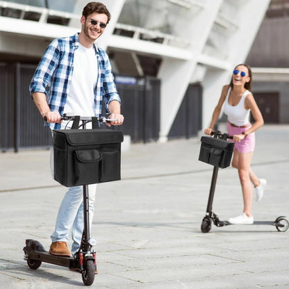 Electric Scooter Basket - Convenient Mobility Scooter Bag With 14-In Laptop Pocket and Cup Holders, Easy Installation for Bike, Mobility Scooter Accessories for Adults