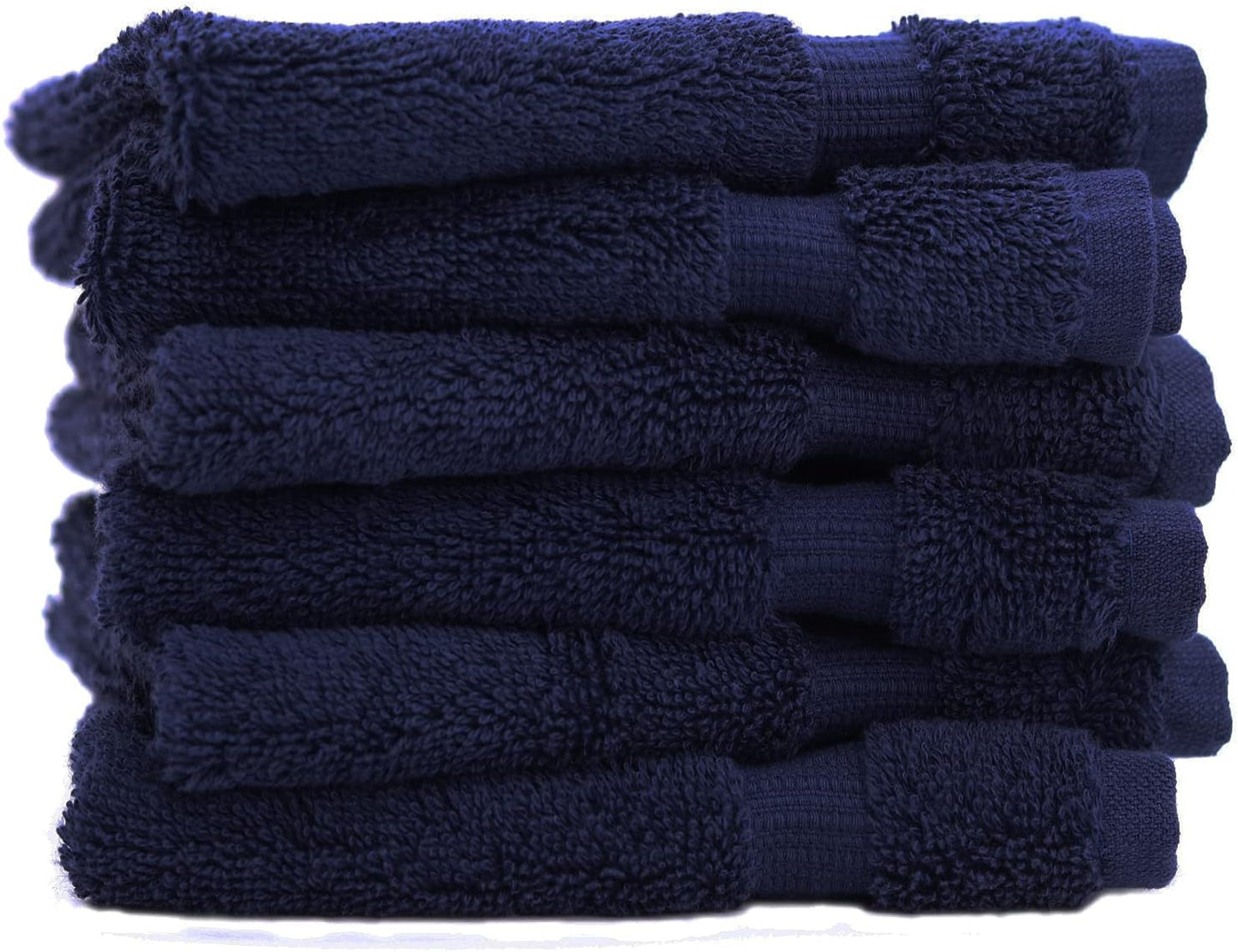 13x13 inches Set 6 Makeup Remover washcloth. Turkish Cotton Perfect for Makeup Bag - of - Navy Blue